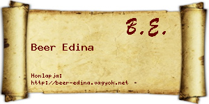 Beer Edina névjegykártya